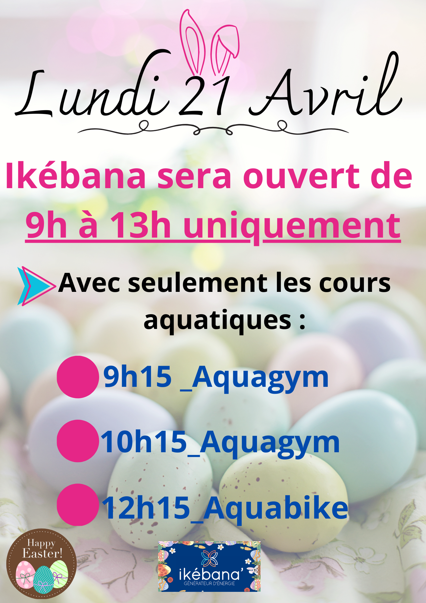 Informations Lundi de Pâques